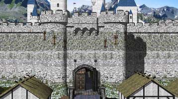 3-D rendering of Ärqüāvēă’s Keep by the author, Michael R.R. McLaughlin. The Inner Gates.